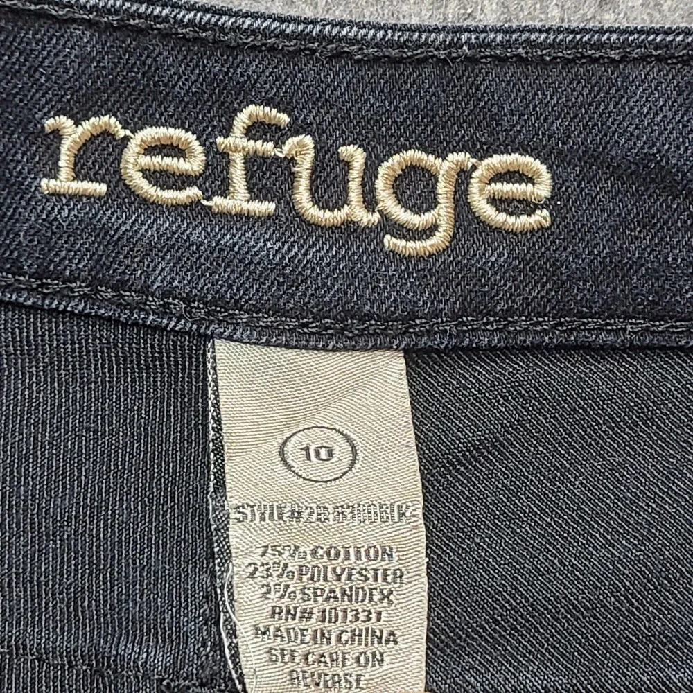 Refuge Denim‎ Shorts Womens 10 Black Excellent High Waist Triple Button Cuffed